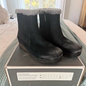 Mitzy Burnished Suede Black Ankle Boots